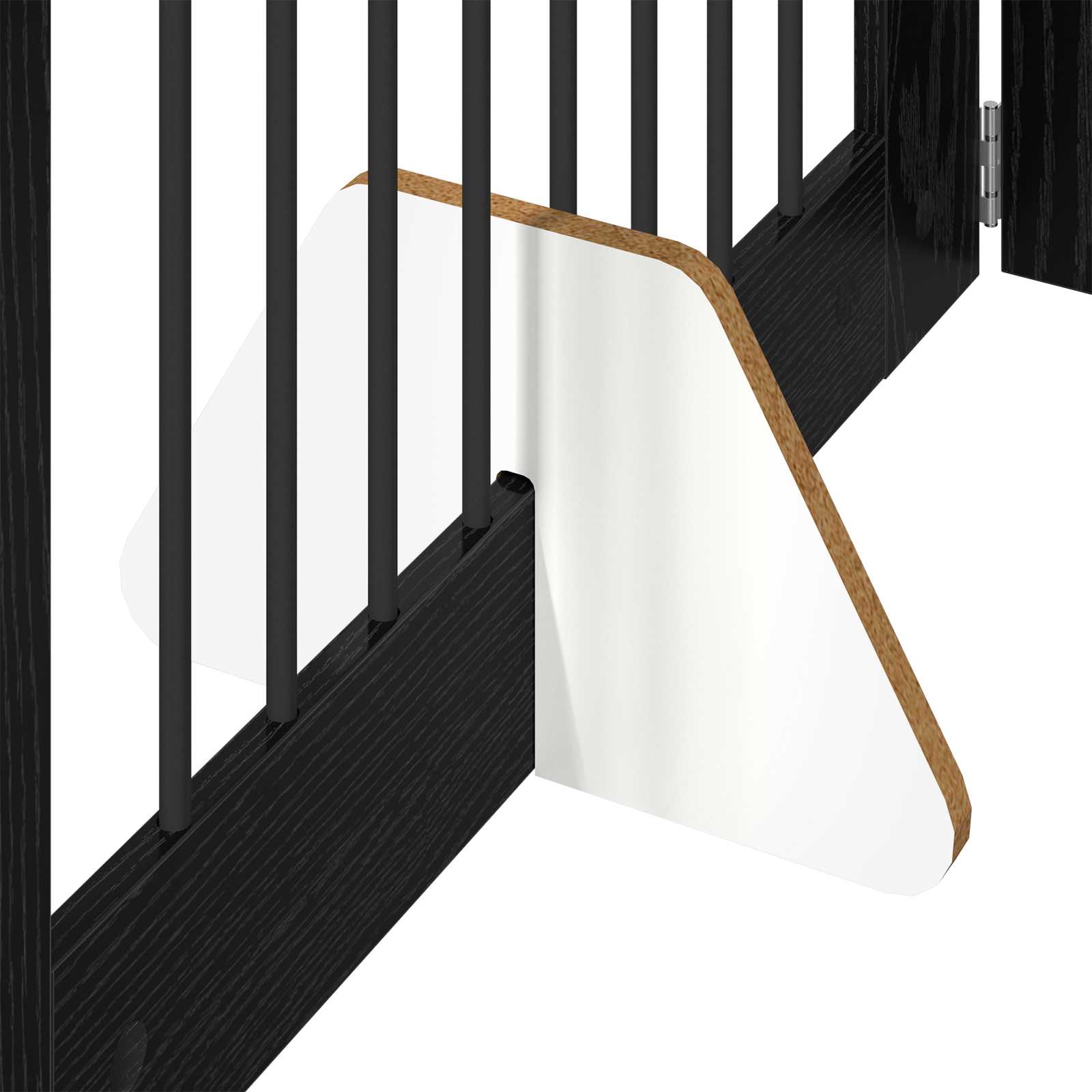 Hondenhekje met standaards 6 pcs Zwart eiken 80 x 60 cm image 7