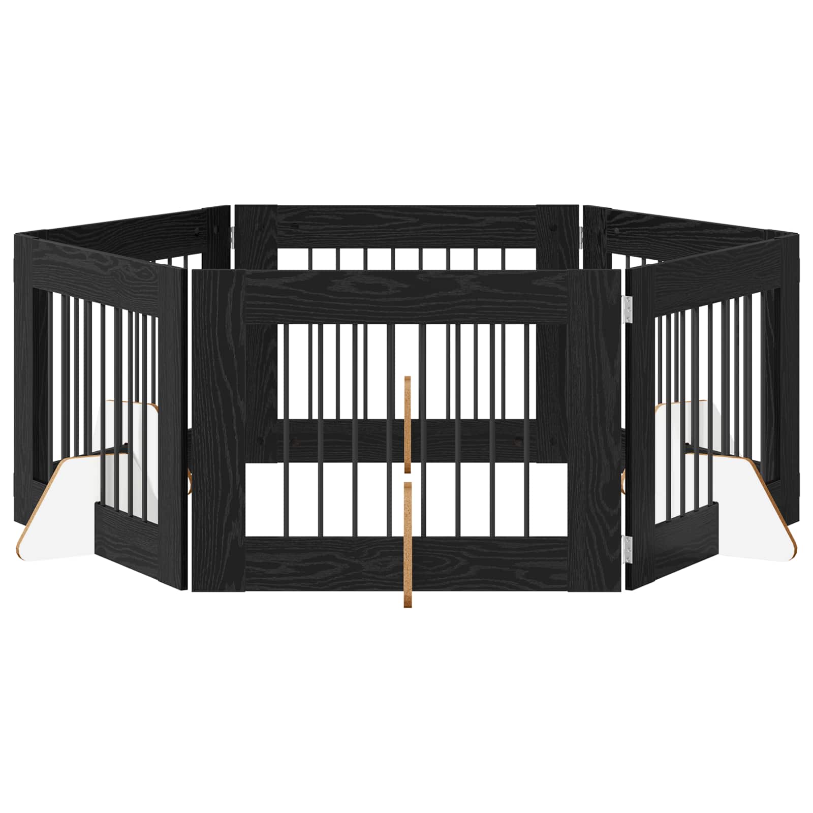 Hondenhekje met standaards 6 pcs Zwart eiken 80 x 60 cm image 2