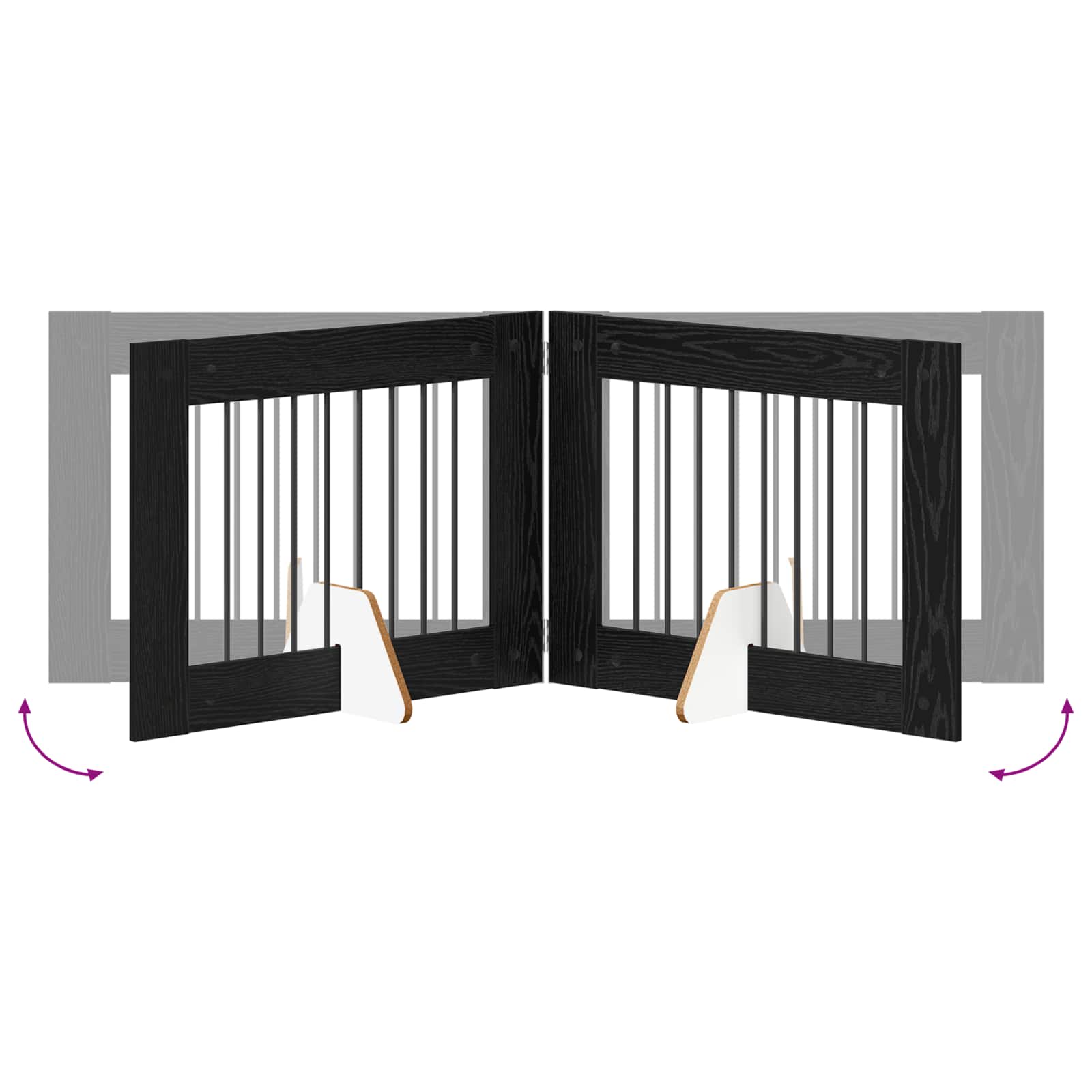 Hondenhekje met standaards 6 pcs Zwart eiken 80 x 60 cm image 8