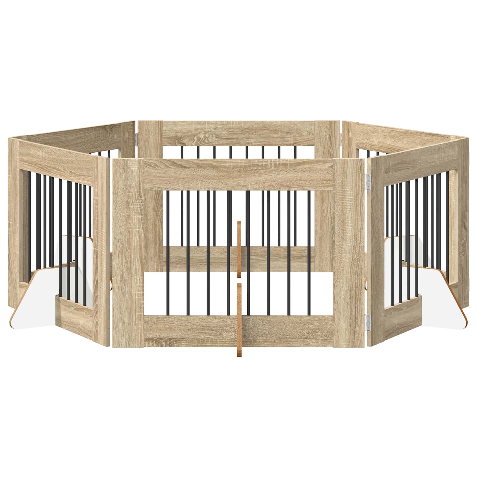 Vrata za pse z stojali 6 pcs Sonoma hrast 80 x 60 cm - slika 2