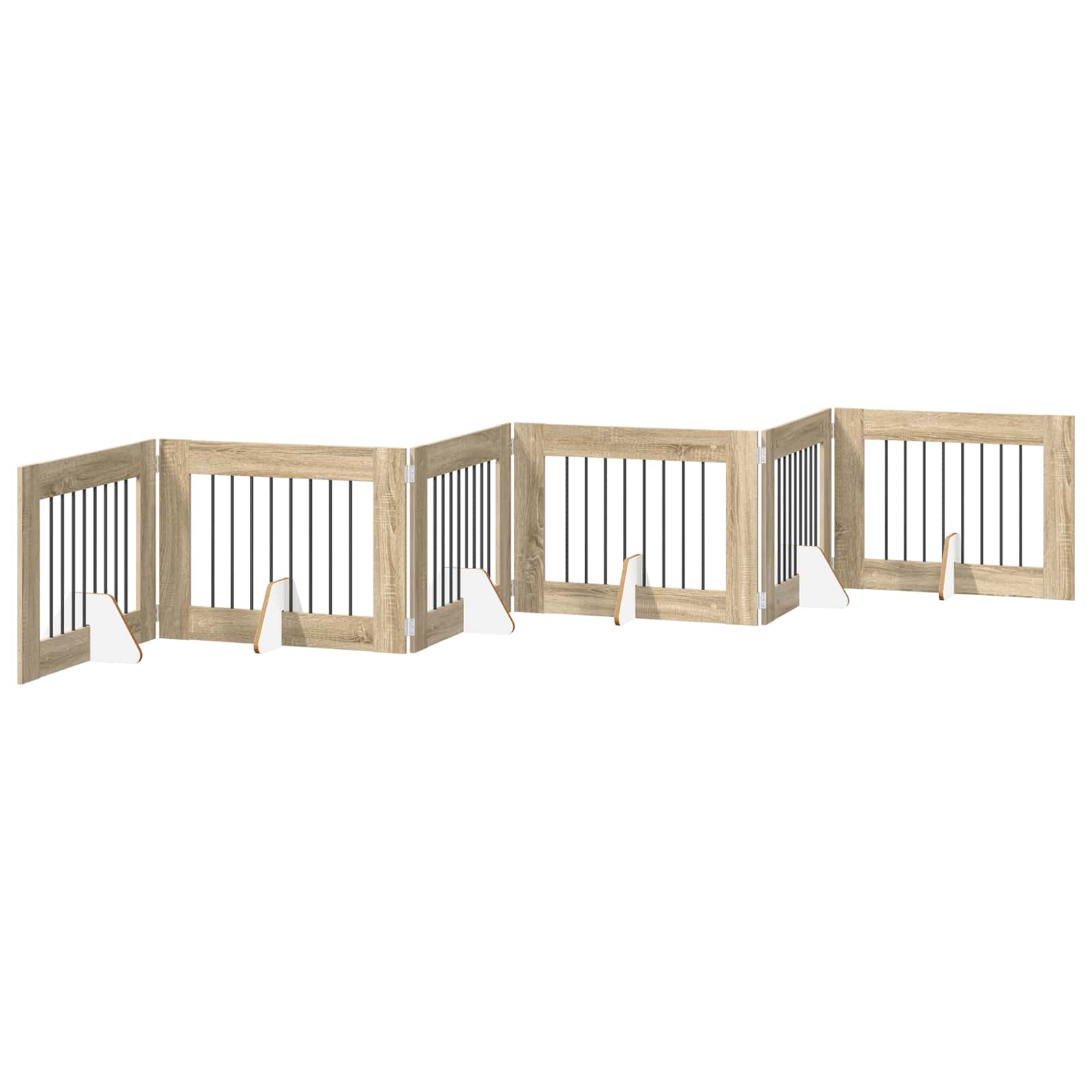 Vrata za pse z stojali 6 pcs Sonoma hrast 80 x 60 cm - slika 4