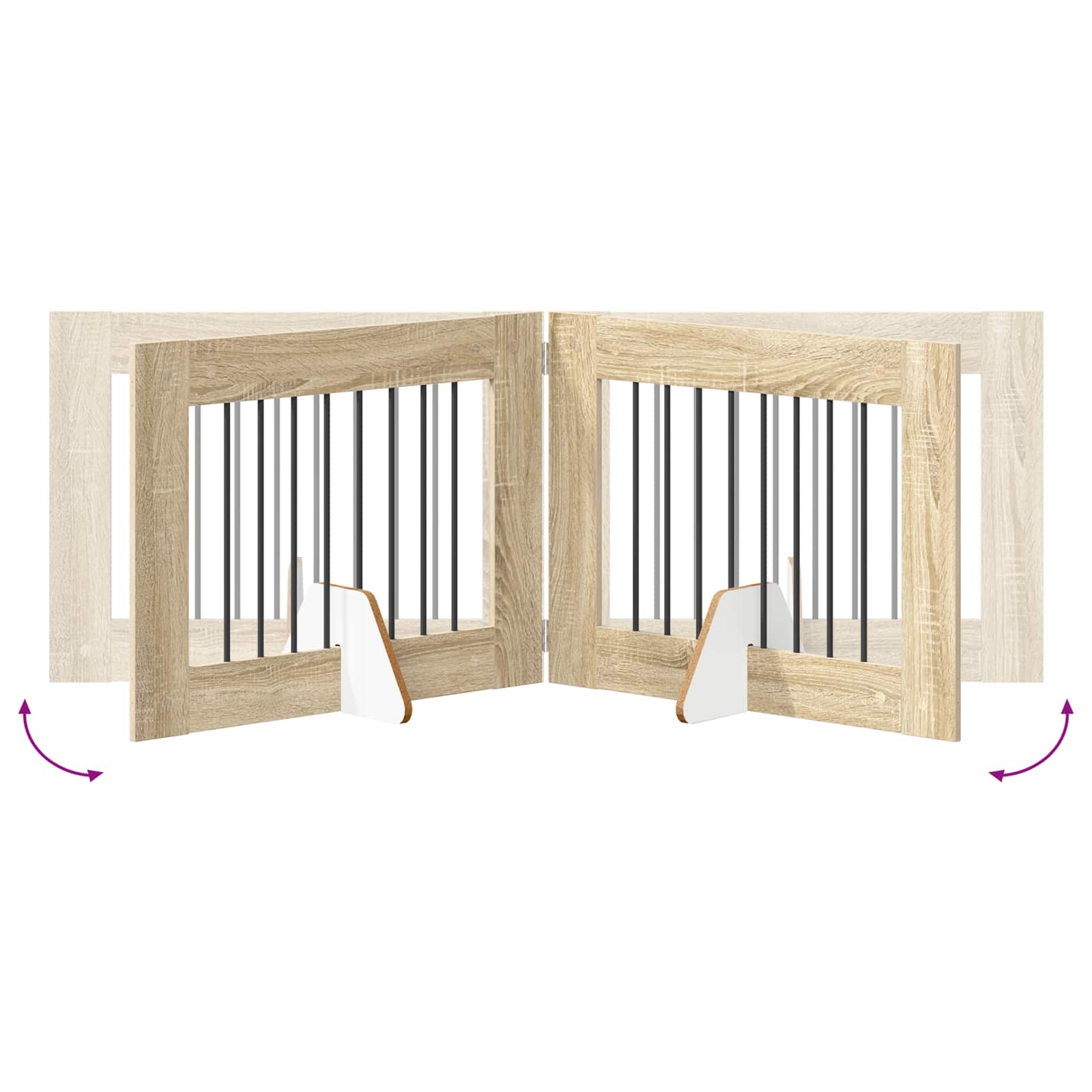Vrata za pse z stojali 6 pcs Sonoma hrast 80 x 60 cm - slika 8