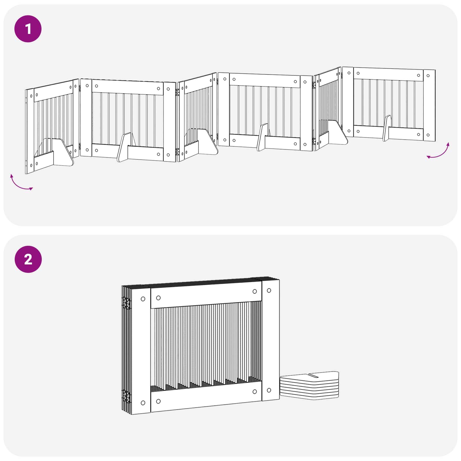 Vrata za pse z stojali 6 pcs Sonoma hrast 80 x 60 cm - slika 9