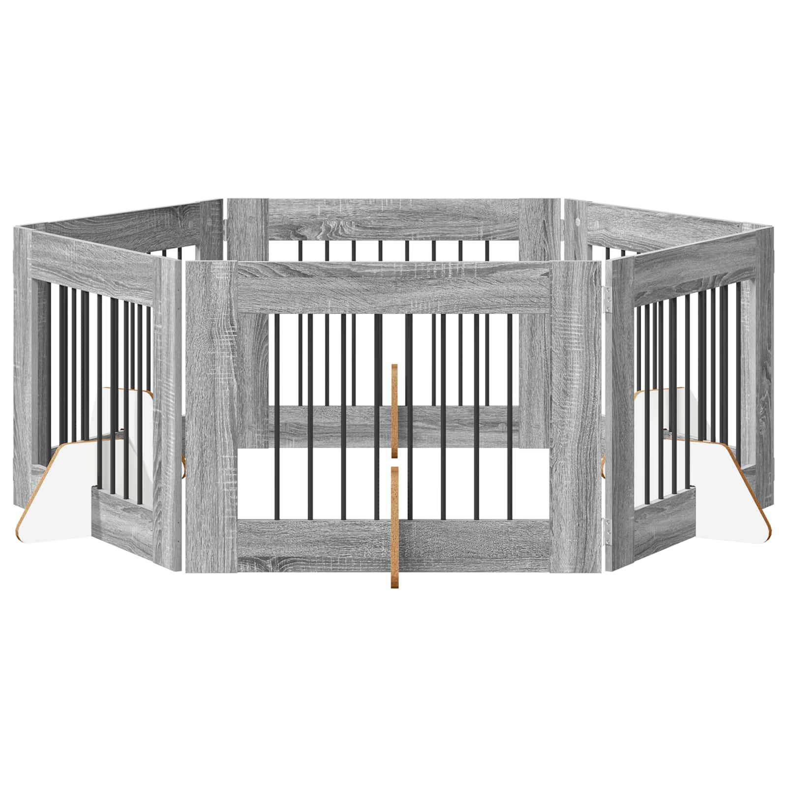 Hondenhekje met standaards 6 pcs Grijs sonoma 80 x 60 cm image 2