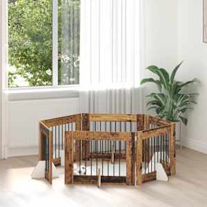 Vrata za pse z stojali 6 pcs Star les 80 x 60 cm Inženirski les