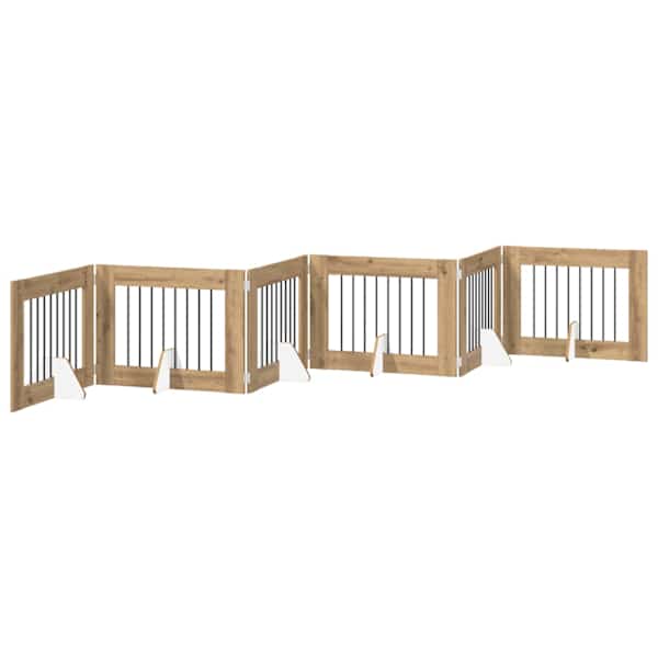 vidaXL Kokkupandav koerte v&auml;rav statiividega 6 tk Artisan tamm 482 cm