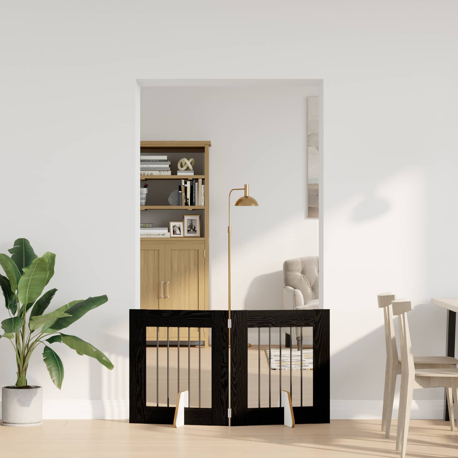 Hondenhekje met standaards 2 pcs Zwart eiken 60 x 60 cm image 3