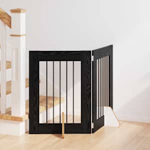 Vrata za pse z stojali 2 pcs Črni hrast 60 x 60 cm