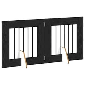 Skládací psí brána se stojany 2 pcs Černý dub 120,5 cm - obrázek 3