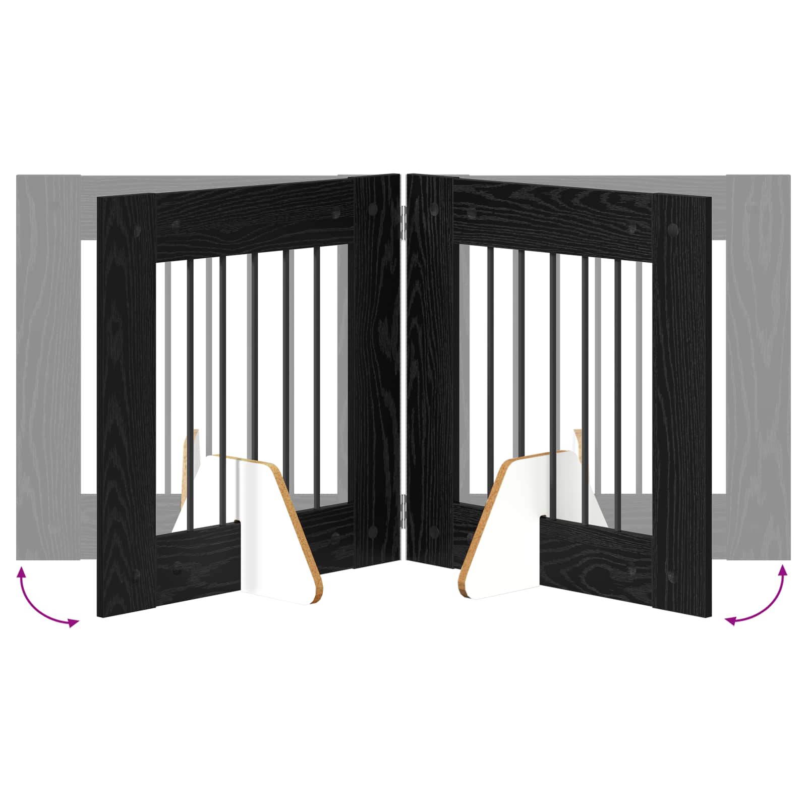 Hondenhekje met standaards 2 pcs Zwart eiken 60 x 60 cm image 8