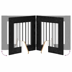 Skládací psí brána se stojany 2 pcs Černý dub 120,5 cm - obrázek 7