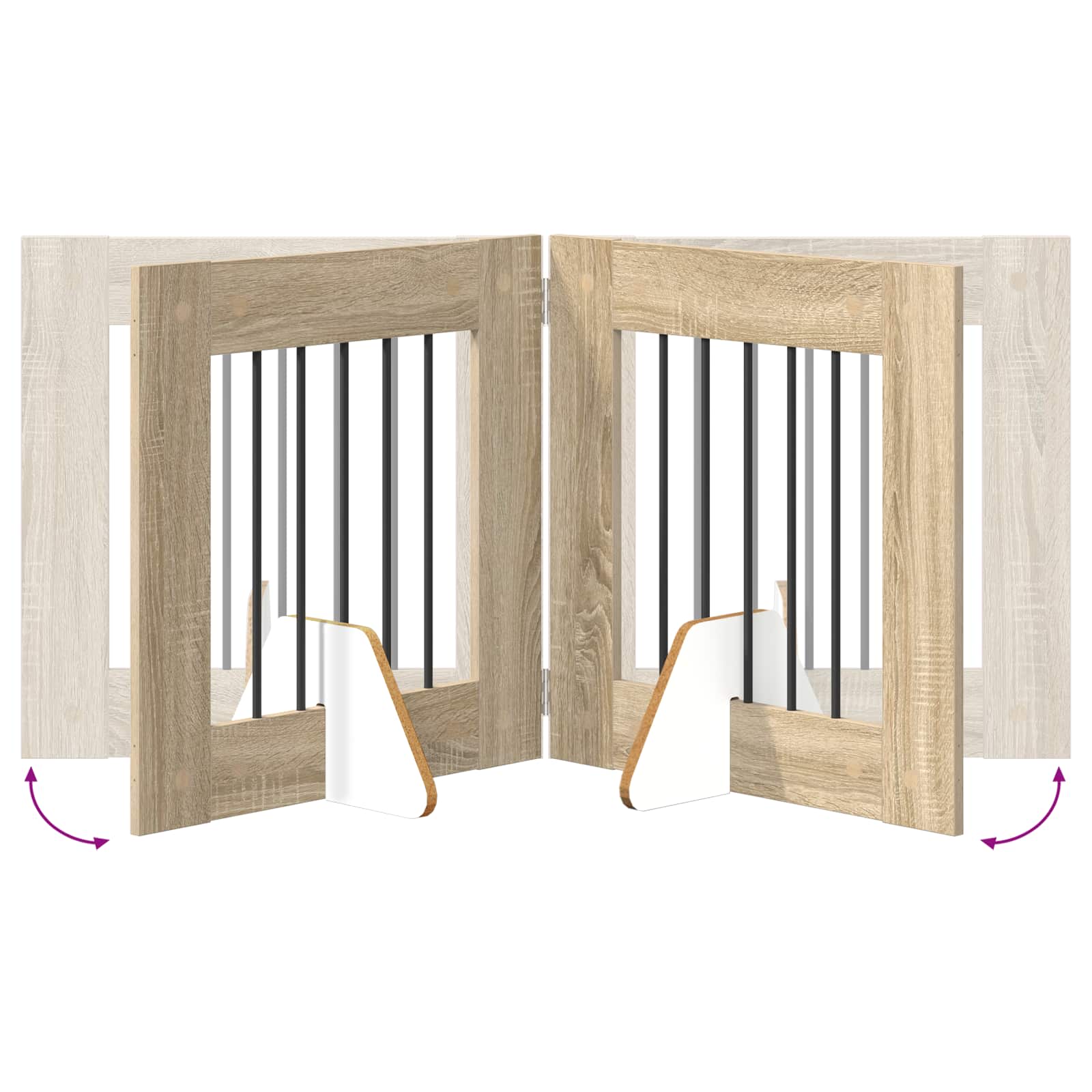 Vrata za pse z stojali 2 pcs Sonoma hrast 60 x 60 cm - slika 8