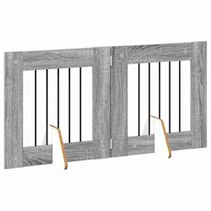 Zábrana pro psy se stojany 2 pcs Šedá sonoma 60 x 60 cm - obrázek 4