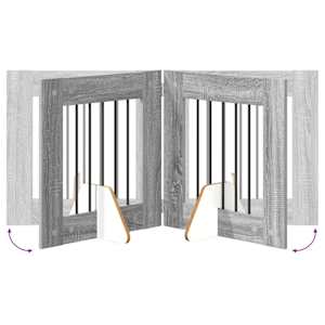 Zábrana pro psy se stojany 2 pcs Šedá sonoma 60 x 60 cm - obrázek 8