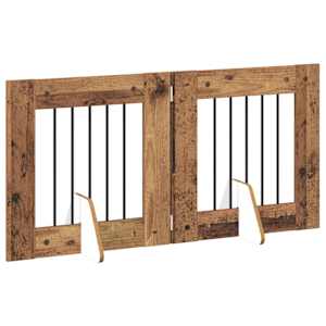 Skládací psí brána se stojany 2 pcs Staré dřevo 120,5 cm - obrázek 3