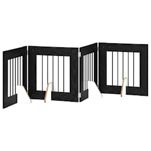 Zábrana pro psy se stojany 4 pcs Černý dub 60 x 60 cm - obrázek 4
