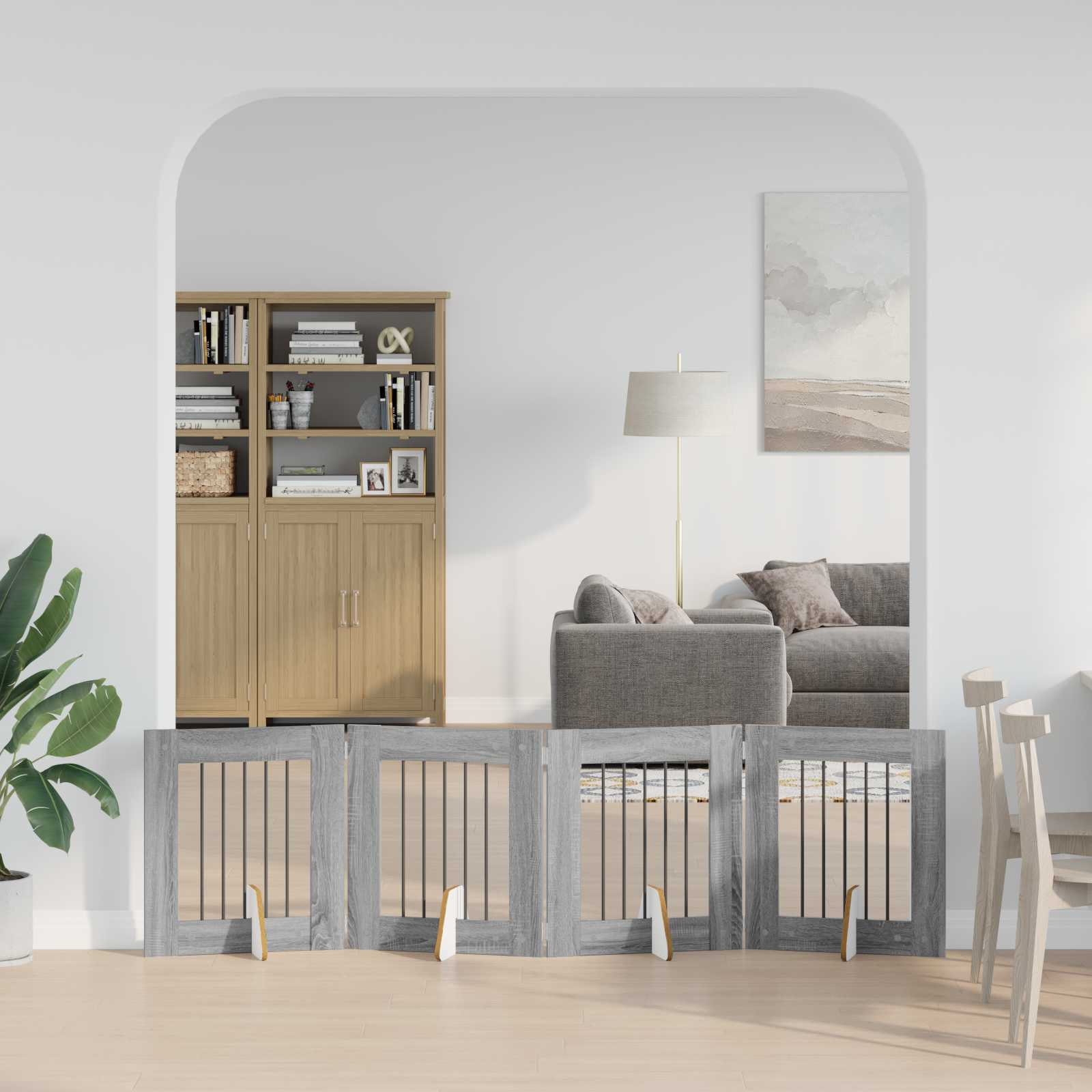 Hondenhekje met standaards 4 pcs Grijs sonoma 60 x 60 cm image 3