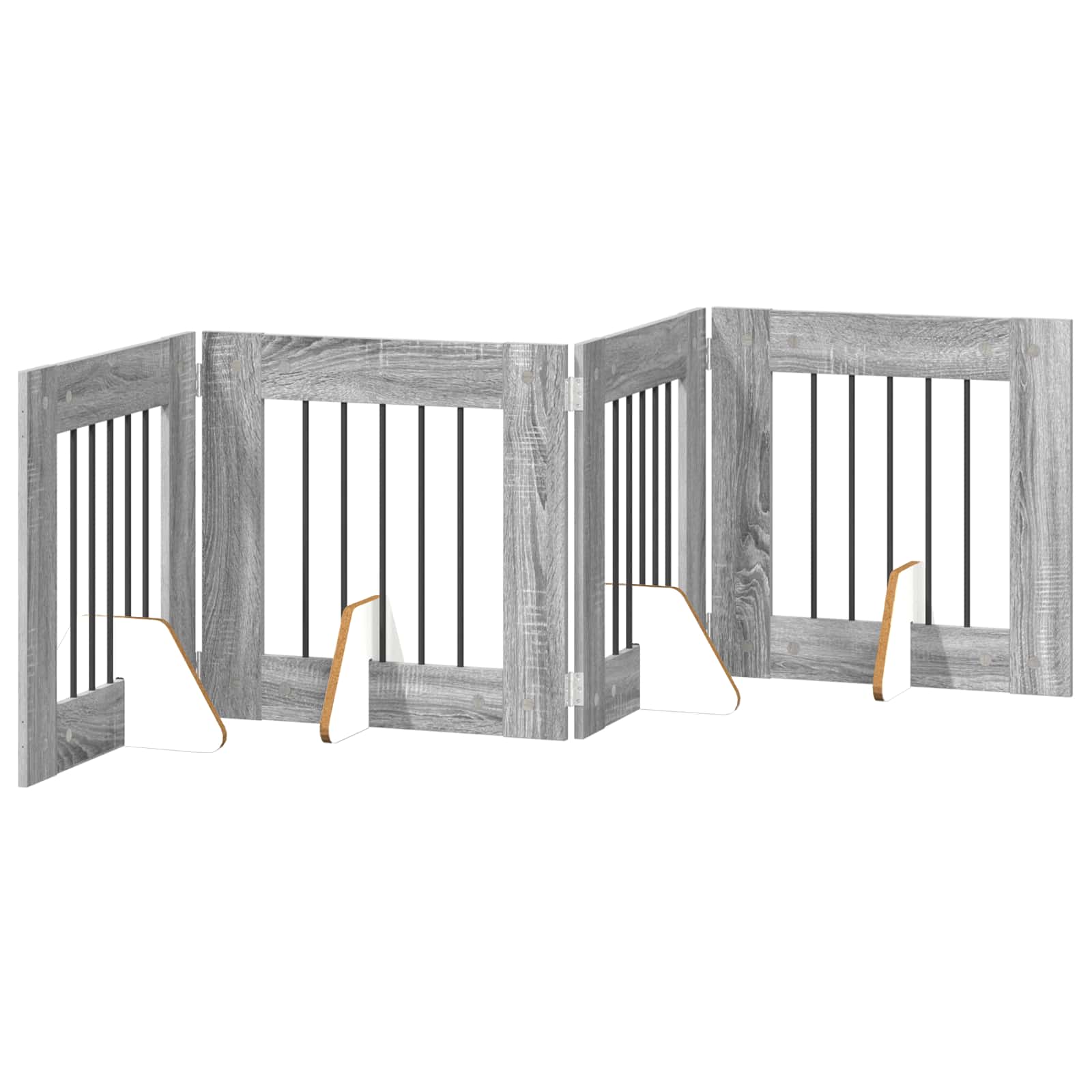 Hondenhekje met standaards 4 pcs Grijs sonoma 60 x 60 cm image 4