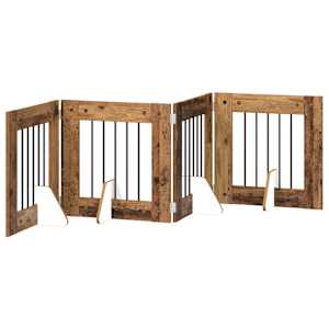 Skládací psí brána se stojany 4 pcs Staré dřevo 241 cm - obrázek 2