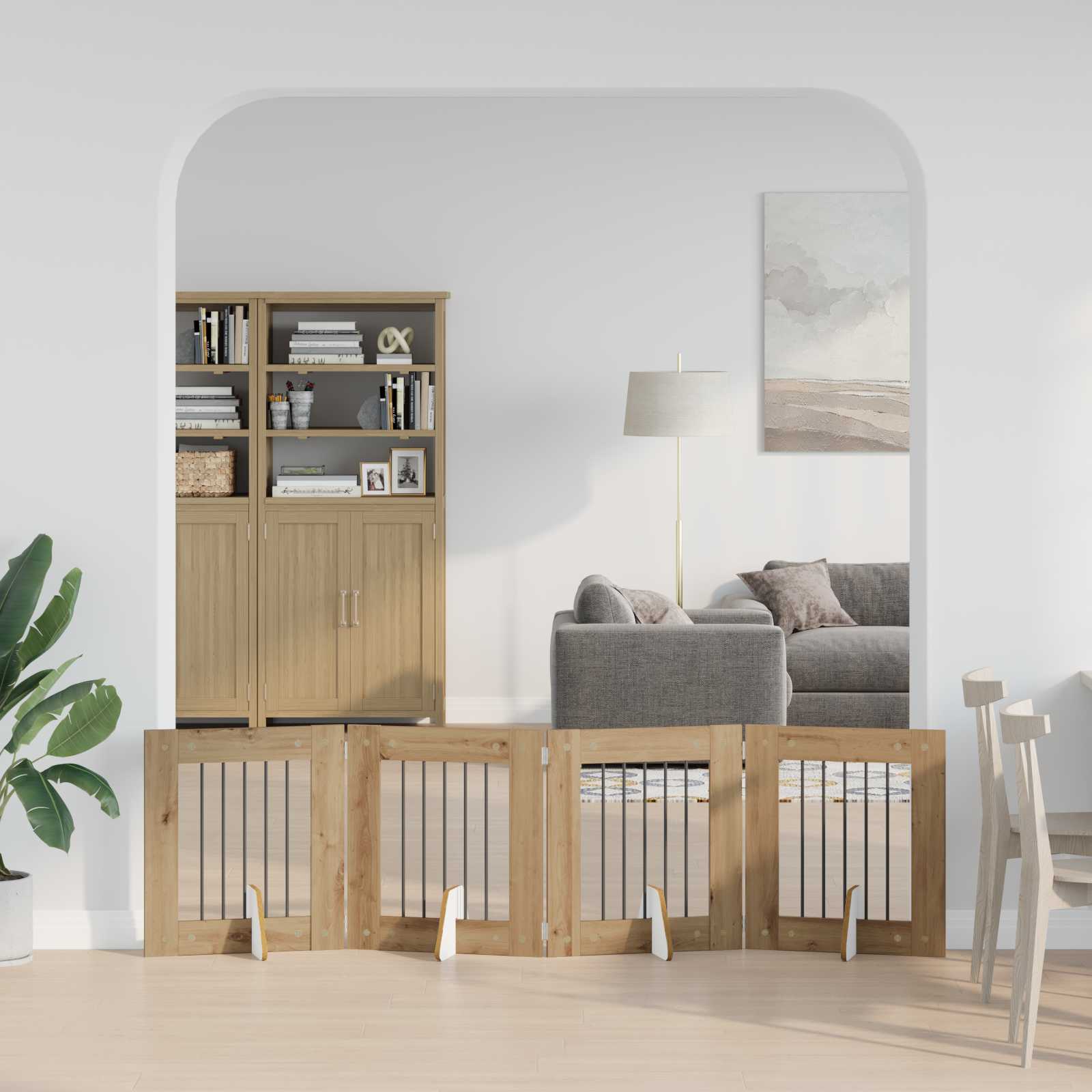 Vrata za pse z stojali 4 pcs Artisan hrast 60 x 60 cm - slika 3