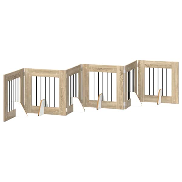 vidaXL Kokkupandav koerte v&auml;rav statiividega 6 tk Sonoma tamm 362 cm