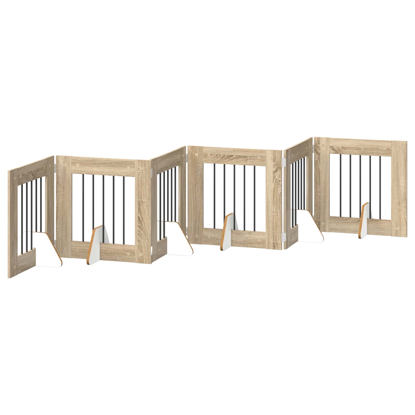 Vrata za pse z stojali 6 pcs Sonoma hrast 60 x 60 cm - slika 4