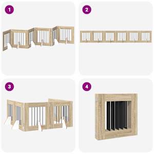 Skládací psí brána se stojany 6 pcs Dub sonoma 362 cm - obrázek 7