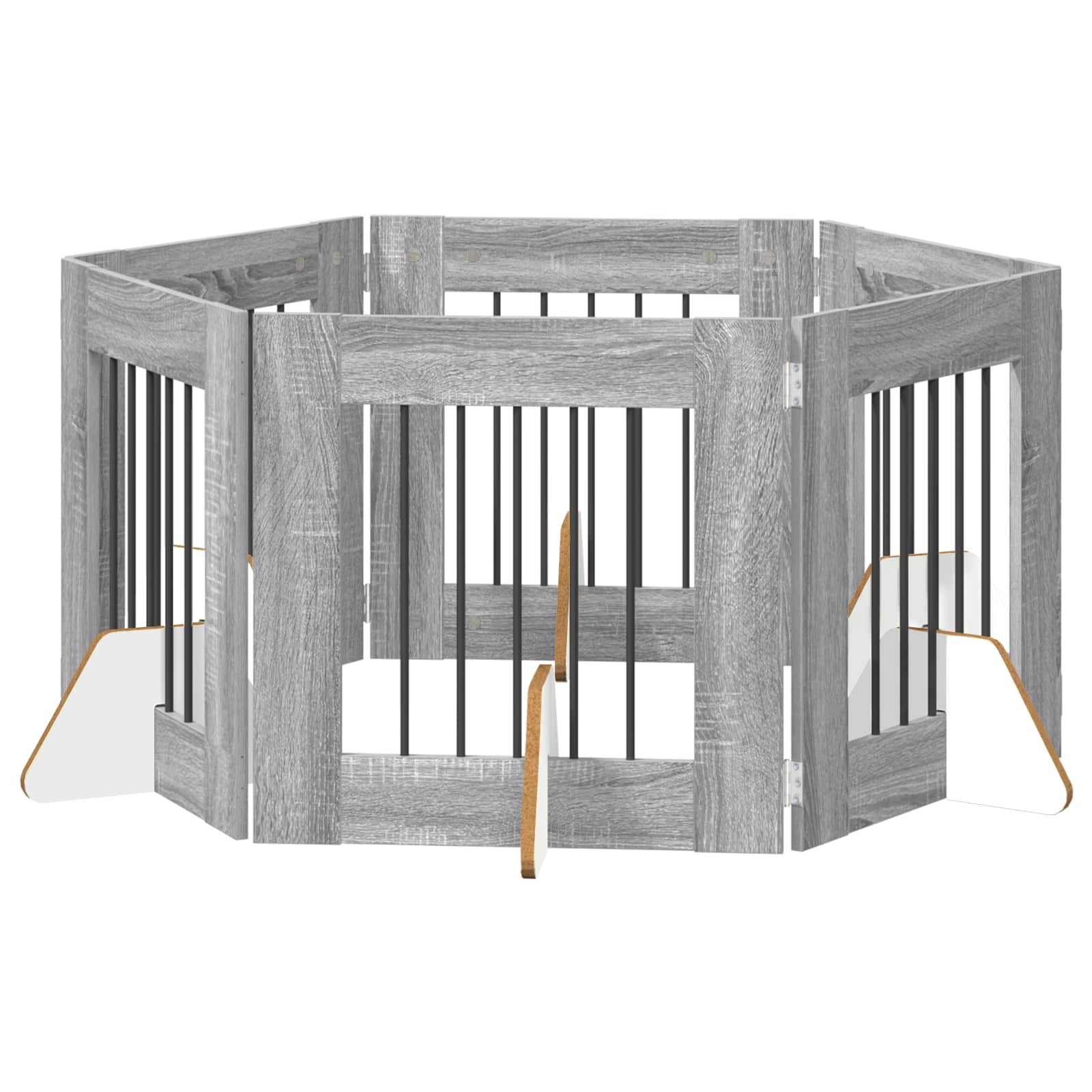 Hondenhekje met standaards 6 pcs Grijs sonoma 60 x 60 cm image 2