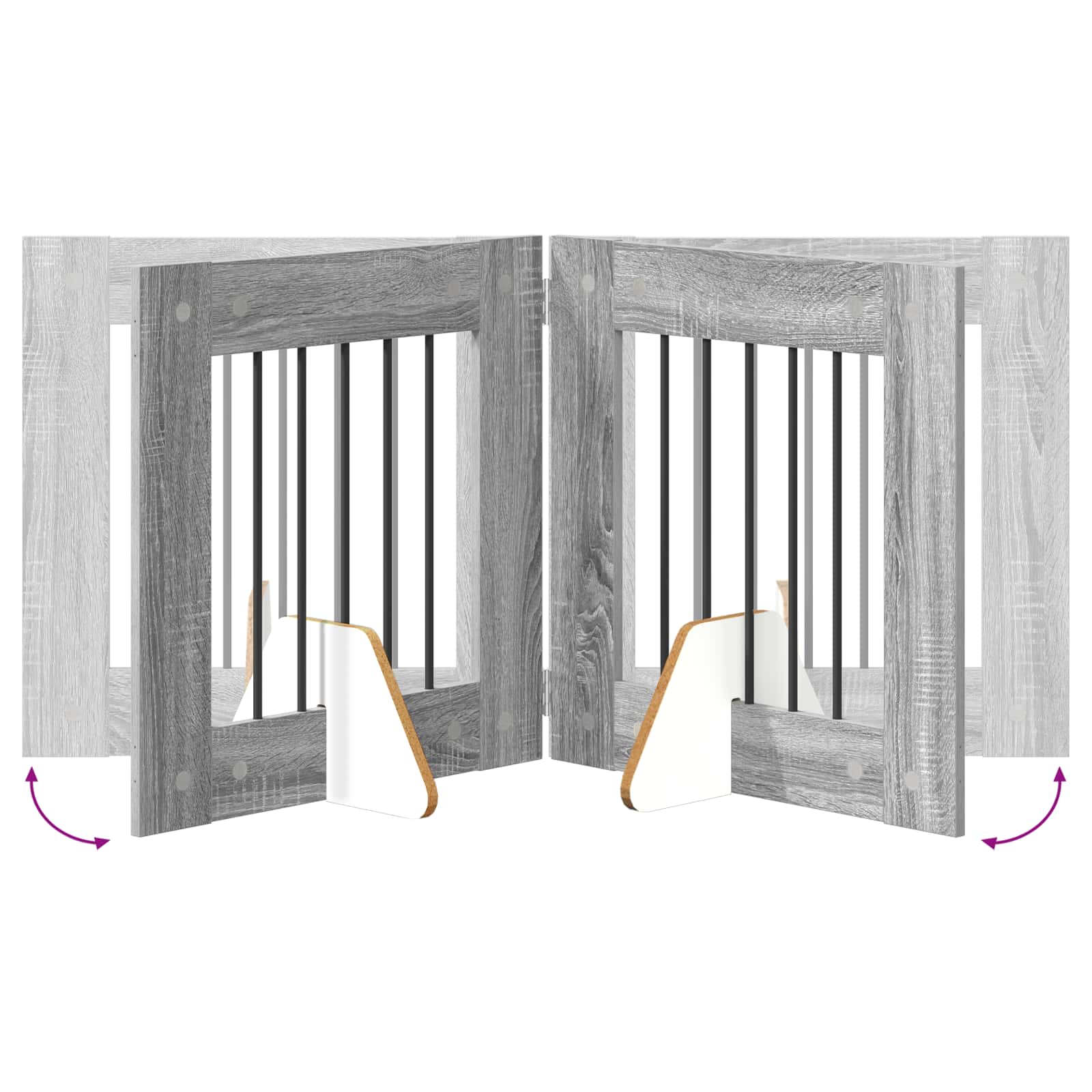 Hondenhekje met standaards 6 pcs Grijs sonoma 60 x 60 cm image 8