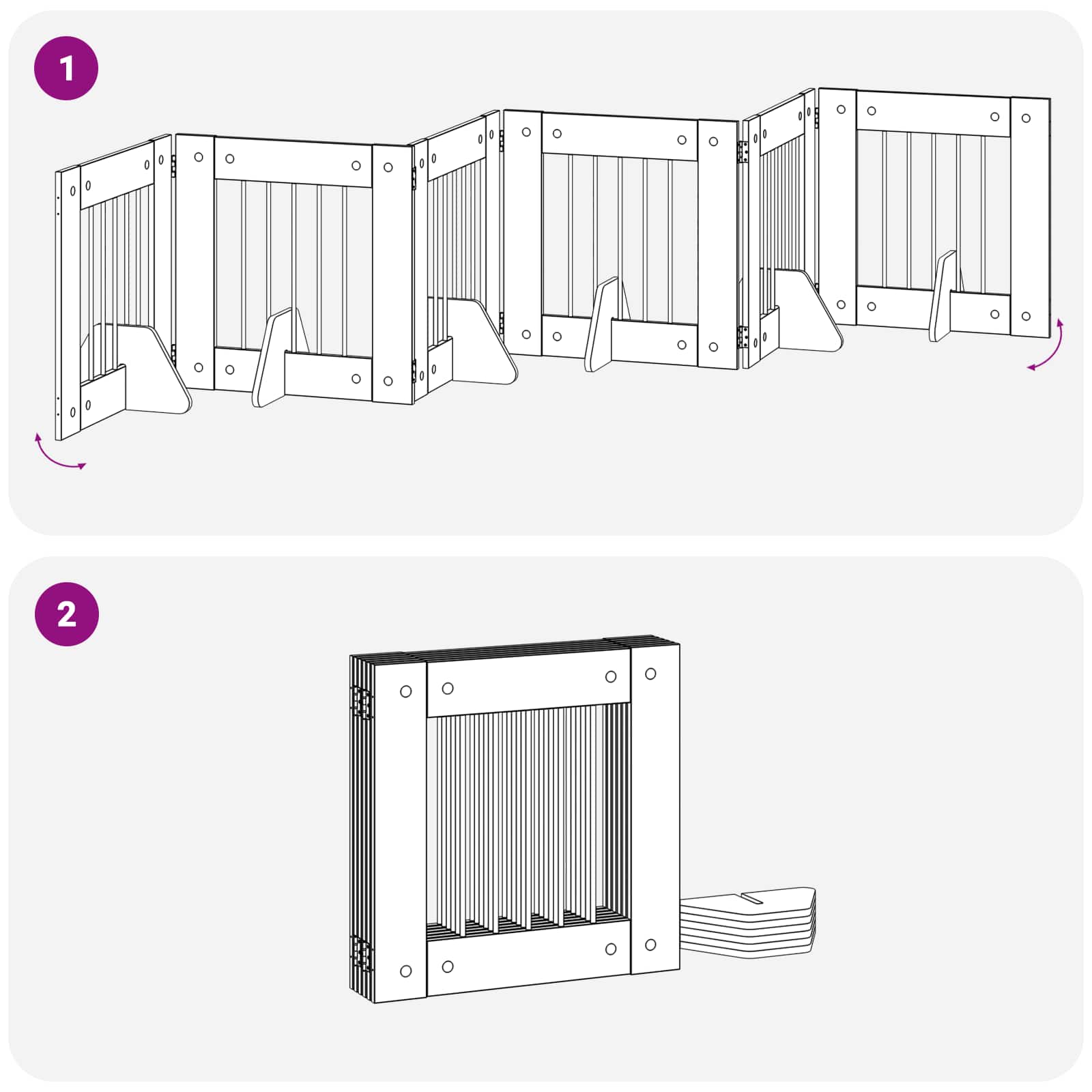 Hondenhekje met standaards 6 pcs Grijs sonoma 60 x 60 cm image 9