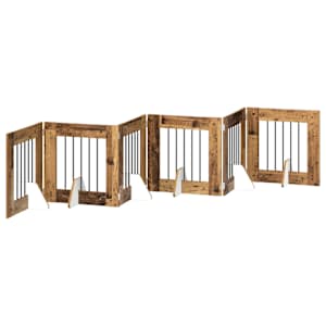 Skládací psí brána se stojany 6 pcs Staré dřevo 362 cm - obrázek 2