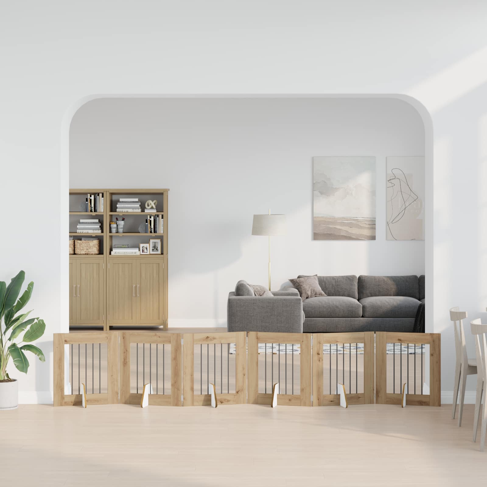 Vrata za pse z stojali 6 pcs Artisan hrast 60 x 60 cm - slika 3