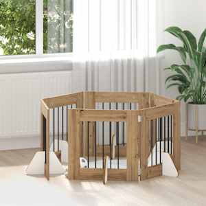 Vrata za pse z stojali 6 pcs Artisan hrast 60 x 60 cm