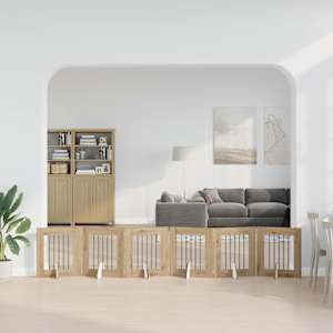 Skládací psí brána se stojany 6 pcs Dub artisan 362 cm