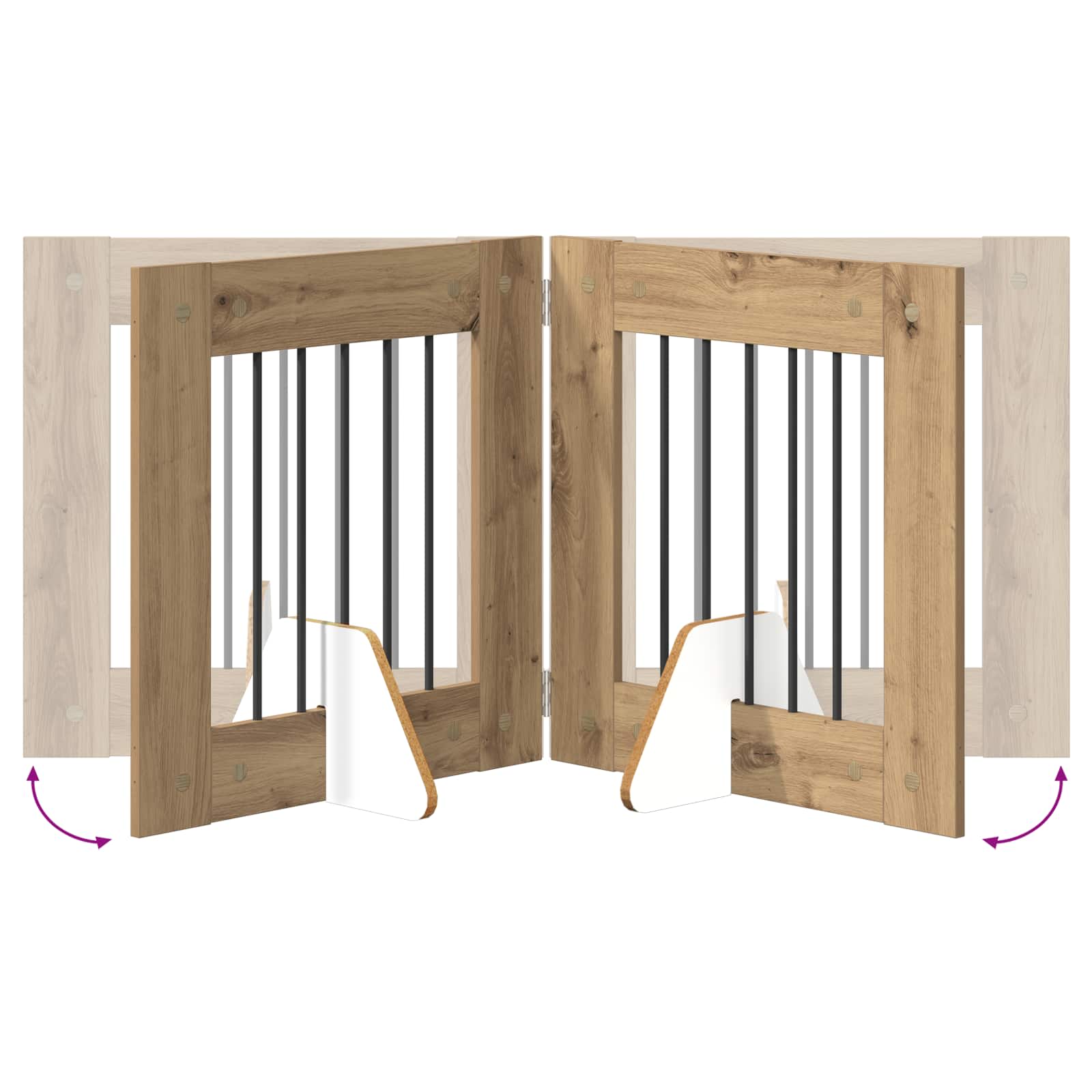 Vrata za pse z stojali 6 pcs Artisan hrast 60 x 60 cm - slika 8