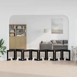 Skládací psí brána se stojany 8 pcs Černý dub 60 cm - obrázek 1