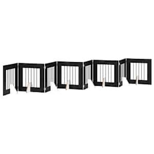Skládací psí brána se stojany 8 pcs Černý dub 60 cm - obrázek 2