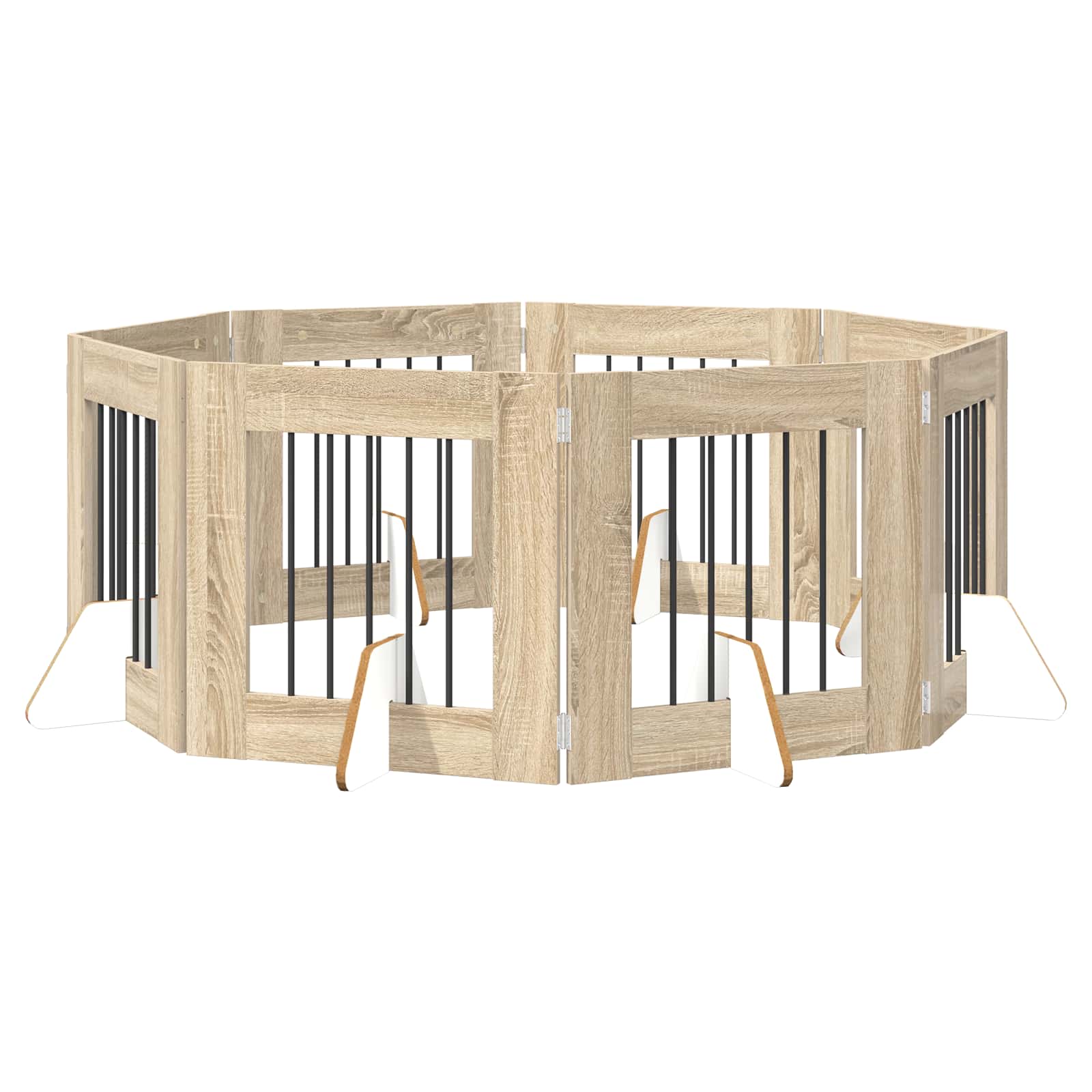 Vrata za pse z stojali 8 pcs Sonoma hrast 60 x 60 cm - slika 2