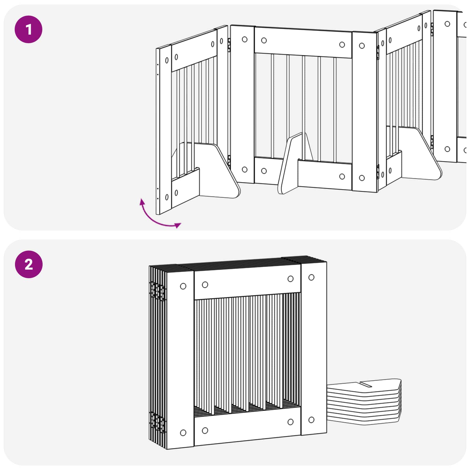 Vrata za pse z stojali 8 pcs Sonoma hrast 60 x 60 cm - slika 7