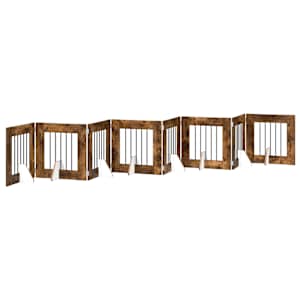 Skládací psí brána se stojany 8 pcs Kouřový dub 60 cm - obrázek 2