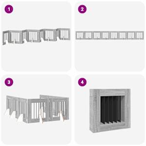 Skládací psí brána se stojany 8 pcs Šedá sonoma 60 cm - obrázek 6