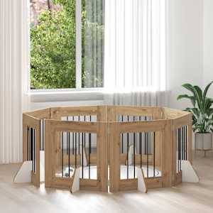 Vrata za pse z stojali 8 pcs Artisan hrast 60 x 60 cm