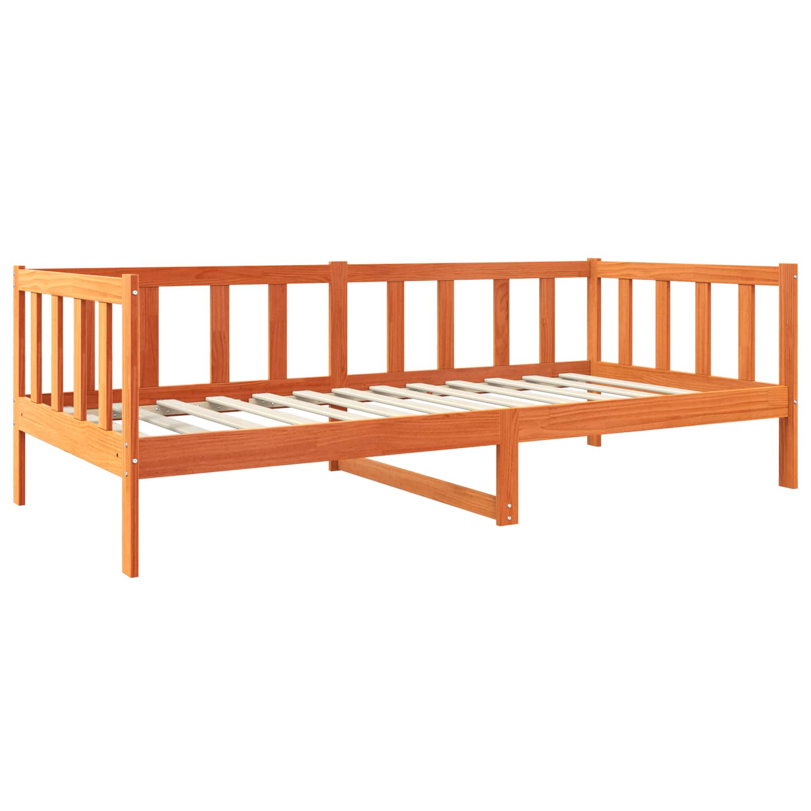 Konstrukcija postelje z vzglavjem Voskast rjav 90 x 190 cm - slika 3