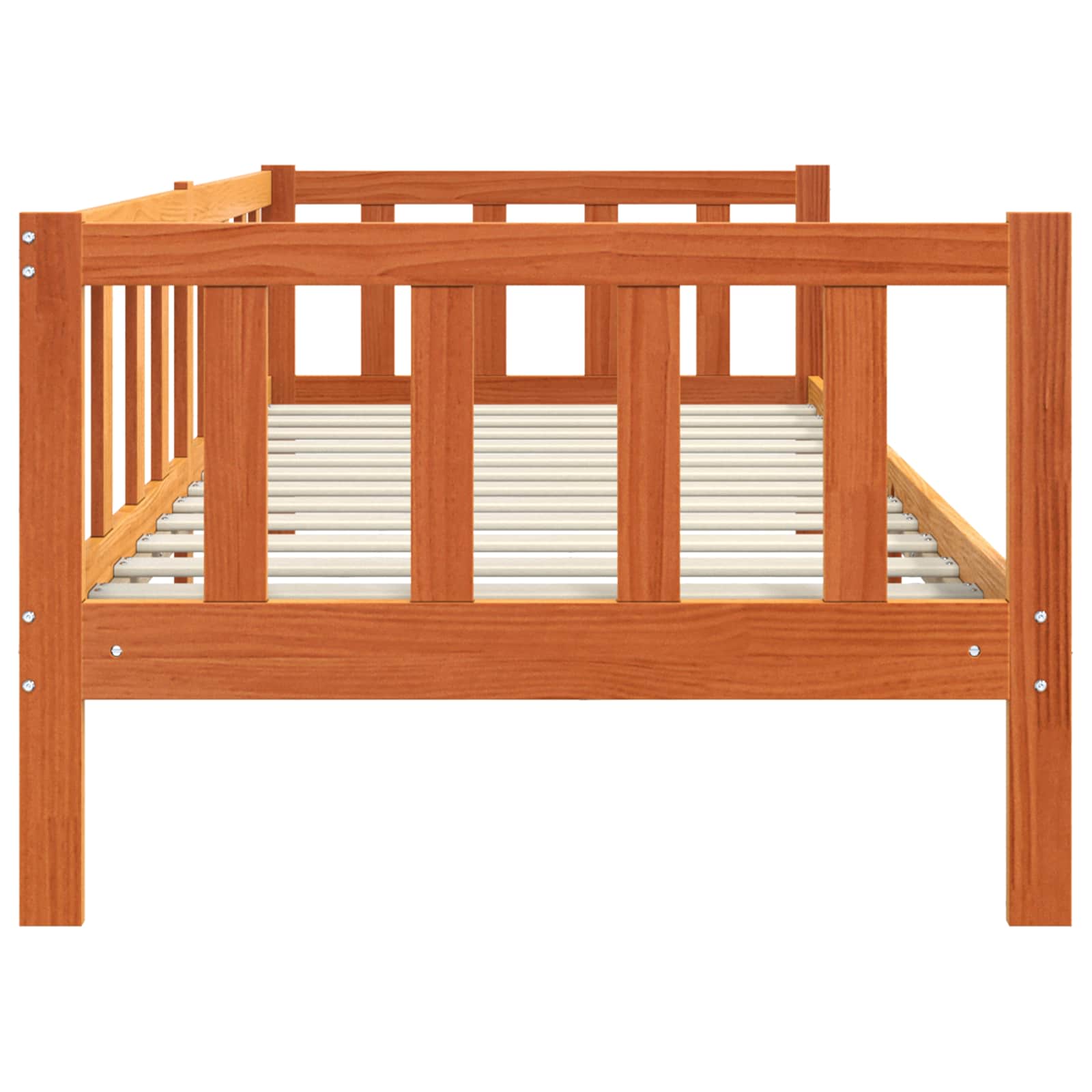 Konstrukcija postelje z vzglavjem Voskast rjav 90 x 190 cm - slika 5