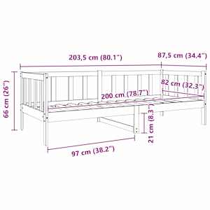 Rám postele Voskově hnědá 80 x 200 cm Masivní borové dřevo - obrázek 10
