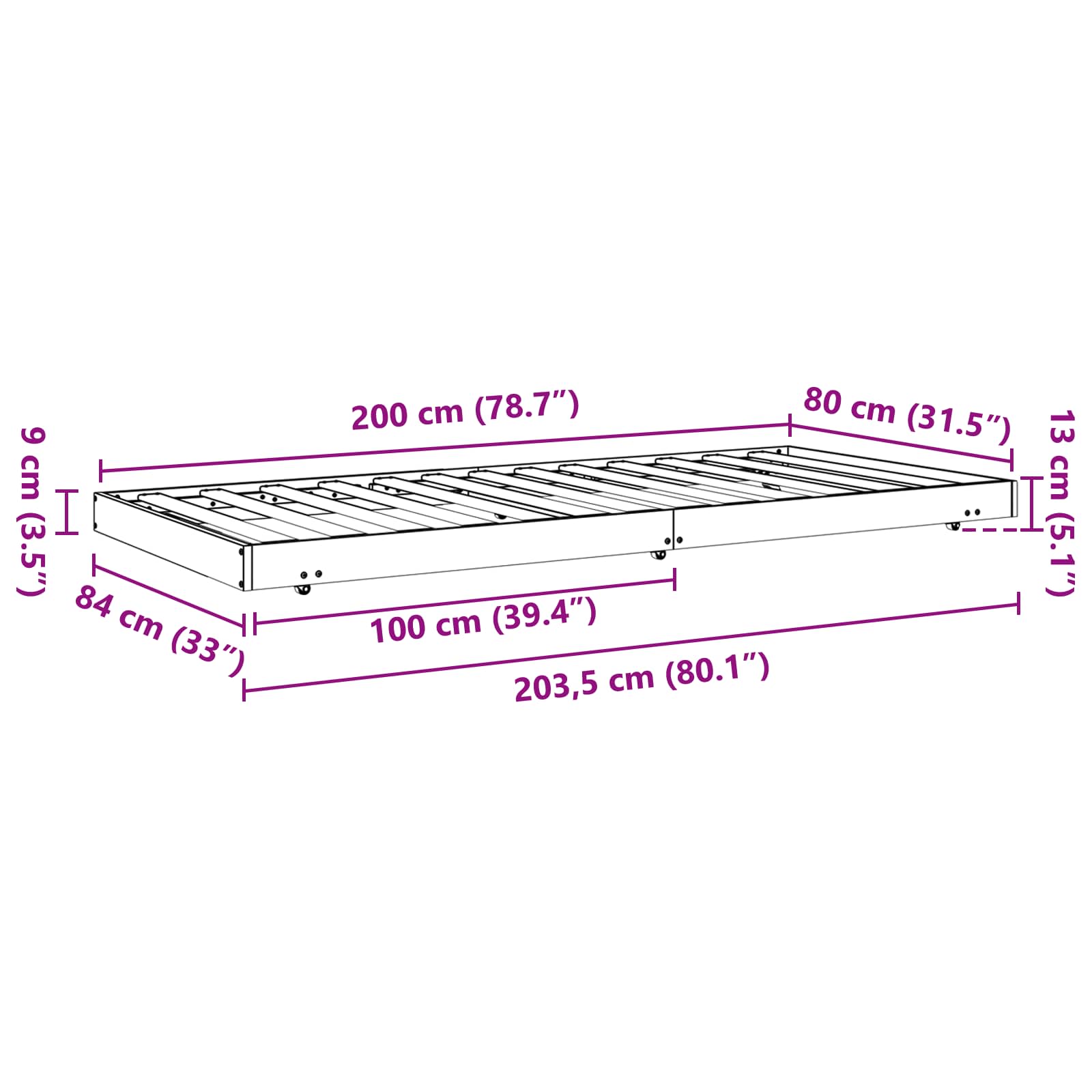 Voodi raam Vahapruun 80 x 200 cm Tahke mänd 8 Kõik vajalik sinu aeda ja koju! Voodi raam Vahapruun 80 x 200 cm Tahke mänd - Image 8
