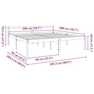 Rám postele Voskově hnědá 200 x 200 cm Masivní borové dřevo - obrázek 9