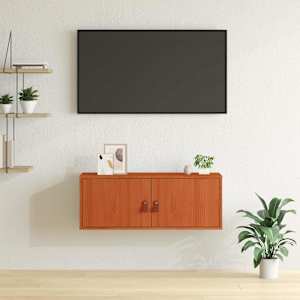 Omarica na steni s polico z vrati Voskast rjav 80 x 30 x 30 cm