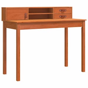 vidaXL Laud sahtliga riiuliga Vahapruun 110 x 50 x 93 cm Pine Puit