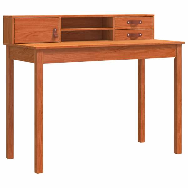 vidaXL Laud sahtliga riiuliga Vahapruun 110 x 50 x 93 cm Pine Puit